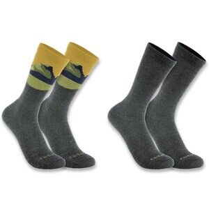 Carhartt Outdoor Midweight Wool Blend Mountain Crew Socks 2 Pairs Mens XL NWT